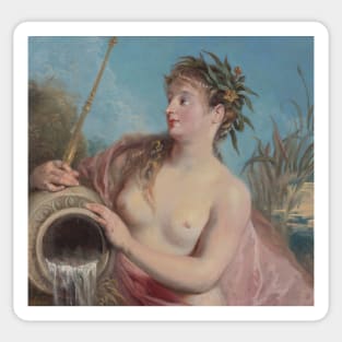 Nymphe de fontaine - Antoine Watteau Sticker